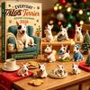 Calza della Befana Stuffers Quotidiani Bull Terrier Calendario dell'Avvento 2026, Conto alla Rovescia di 24 Giorni con Figure Natalizie da Collezione Ornamenti Acrilici, Decorativi