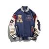 Herr Baseballjacka Casual Splicing Broderi Baseballuniform Höst Utomhusjacka Vindtät Casual Rock Herrkläder