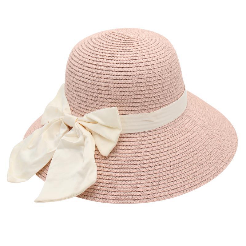 Bow Straw Hat Big Edge Visor Beach Hat Ribbon Straw Hat Mom Hat Ladies