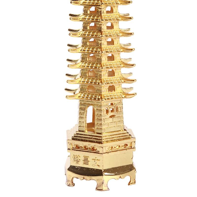 1PC Zinc Alloy Feng Shui Education Tower Nine Levels Wen Chang Pagoda for Education Career Business Growth Desktop Ornaments.