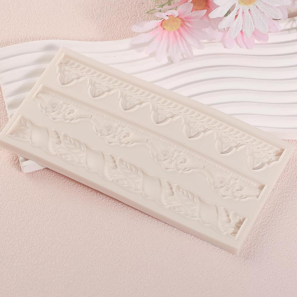 1 Pcs Baroque Cake Border Silicone Mold, Reble Cake Decoration Fondant Mold for Wedding Cupcake Toppers, Chocolate, Candy, Clay, Plaster, Resin, Home