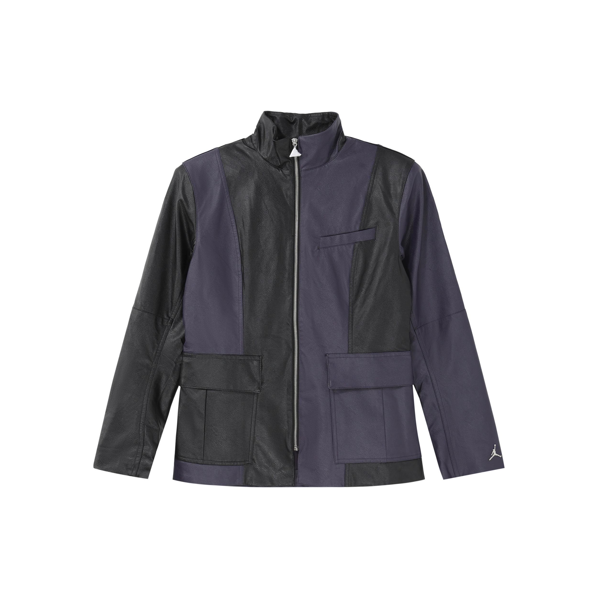 (WMNS) Air Jordan Splicing Multiple Pockets Zipper Long Sleeves Jacket Black Purple Women s DJ2717-010 XS