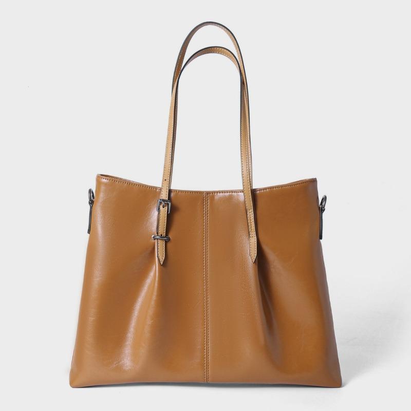 Genuine Leather Women's Bag Commuter Lady's Handbag High-end Feel Large Capacity Single-shoulder Cross-shoulder Tote Bag