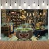 Halloween Theme Photography Background Full Moon Magic Potions Witch Kids Family Party Deco Banner Supplies Photo Backdrop5