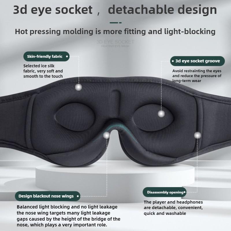 Smart Bluetooth Sleep Eye Mask Comfortable Built In White Noise Head Mounted Light Blocking Memory Cotton Music Eye Mask