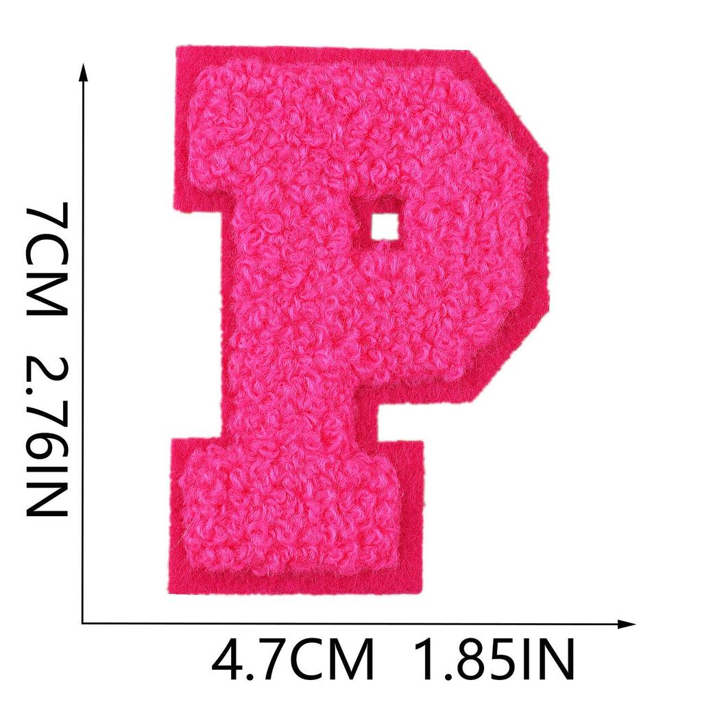 Xiao Tian Colorful 7cm Chenille A-Z Alphabet Embroidered Cloth Patch for Bags
