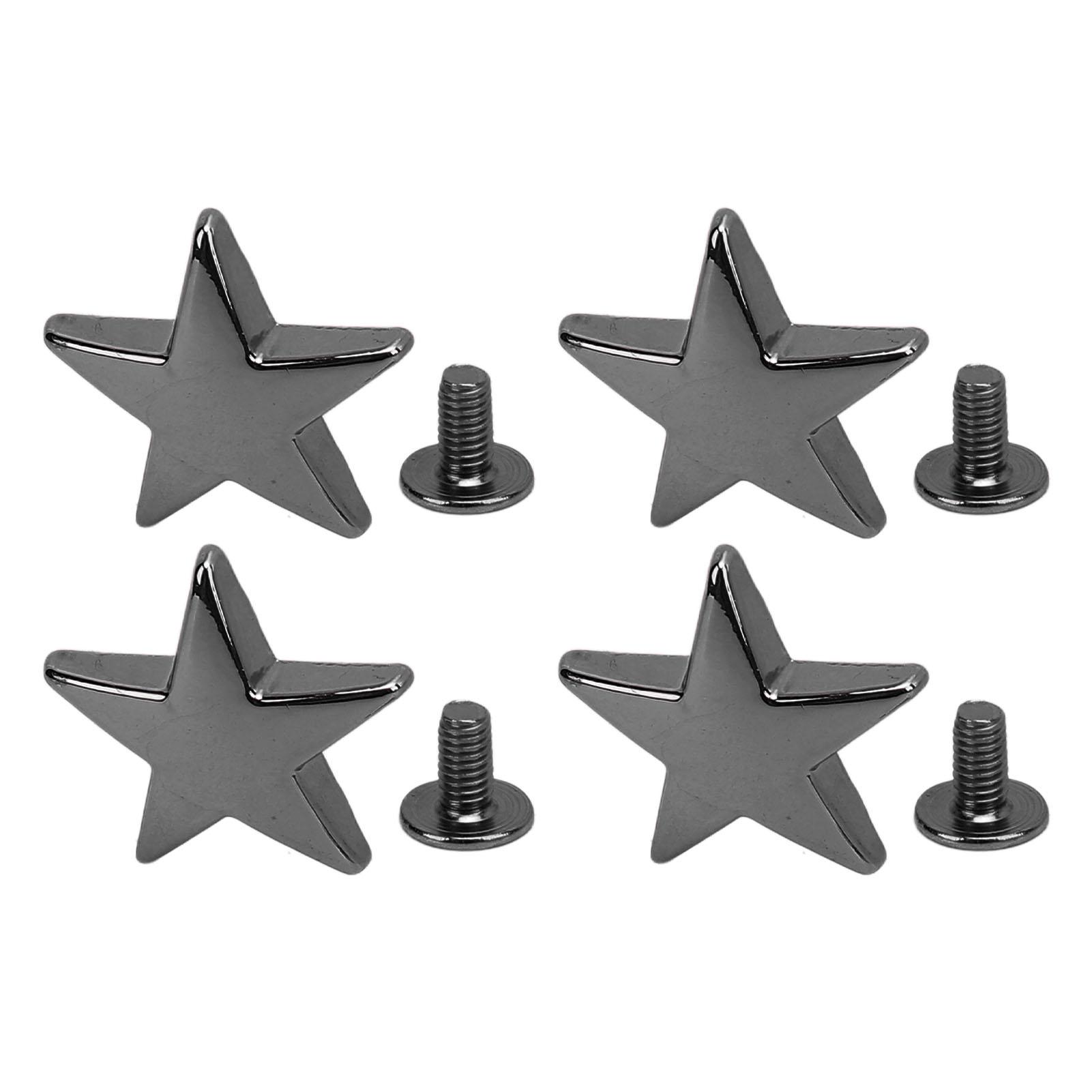 

10 Pcs Metal Star Rivets 20mm High Glossy Zinc Alloy Star Rivets with 7mm PH Screws for Clothing серый