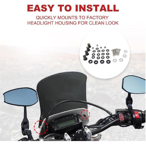 Motorbike Windscreen for Yamaha TT-R250 1999-2006 TT-R600 TW200 Wind Screen Windshield Deflector Protector Motorcycle Front Windscreen Universal