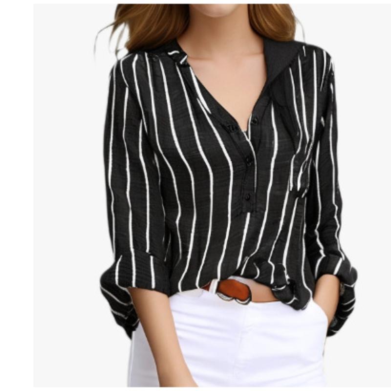 Women Spring Autumn Casual Loose Striped Shirts Vintage Women's Oversized Shirts and Blouses Fashion Elegant Youth Female Tops