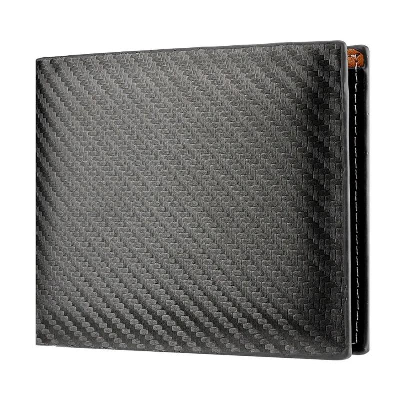 Slim Carbon Fiber Wallet for Men Compact Card Holder with Zipper Change Pouch Organizer