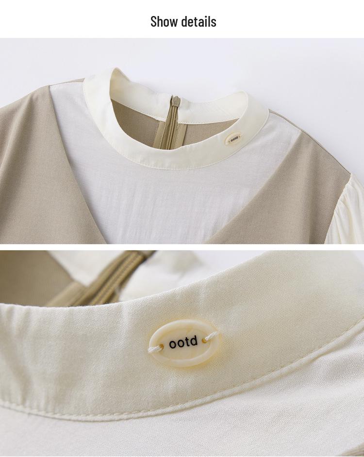 2025 Spring Women's Slimming Mid-Length Spliced Two-Piece Dress MJ2513