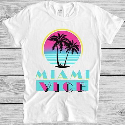 Miami Vice Vtipný film Unisex Hráč Kultovní film Hudba Cool Dárek Tričko M887