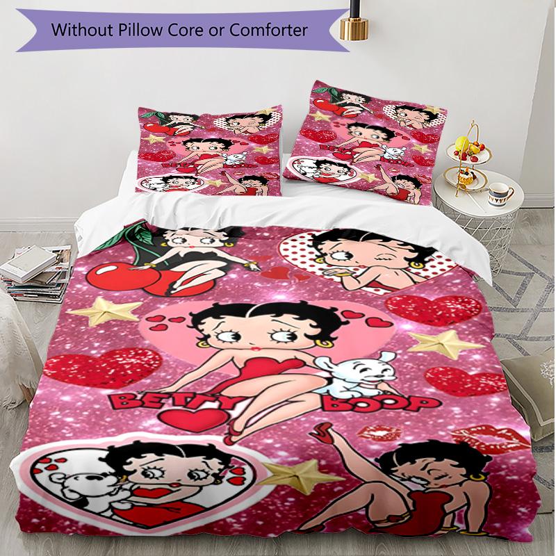 3pcs Duvet Cover Set (1*Duvet Cover + 2*Pillowcase, Without Core), Sexy Doll Print Soft All‑Season Bedding Set, Home Bedroom Decor Gift