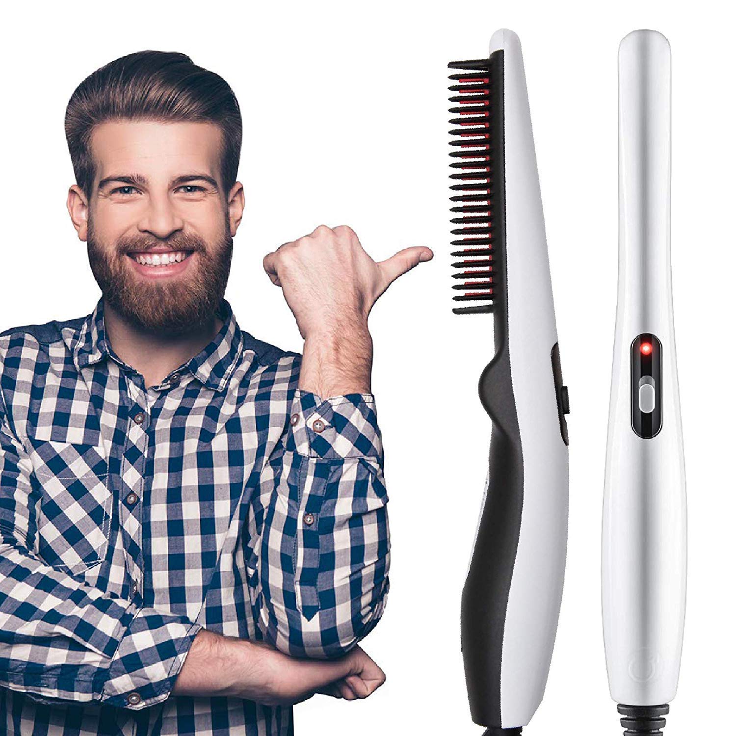 UCRAVO Ultra Quality Electric Beard Straightener Quick Hair Styler for Men Hair Comb Massage Beard Comb Multifunctional Curly Hair Straightening Co