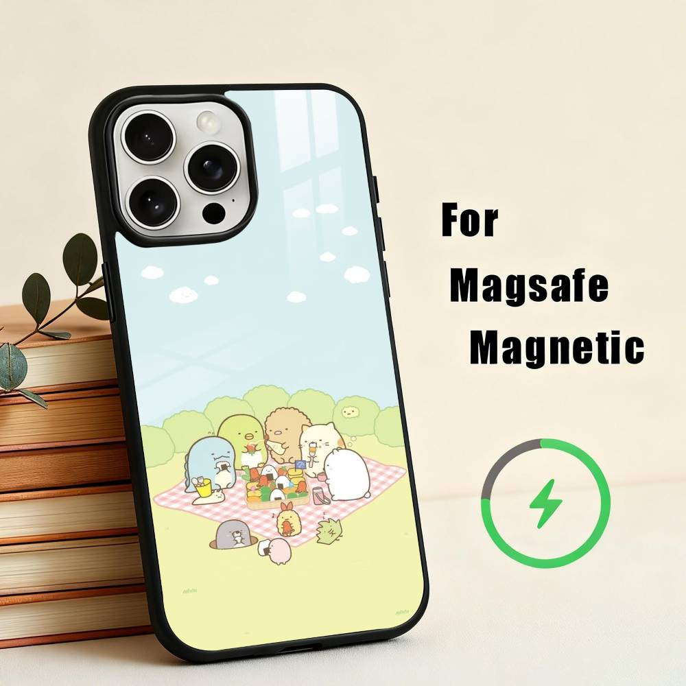 

S-Sumikko Anime G-Gurashi-I Phone Case For iPhone17,16,15,14,13,12,11 Plus,For Magnetic Wireless Charge Cover iPhone16