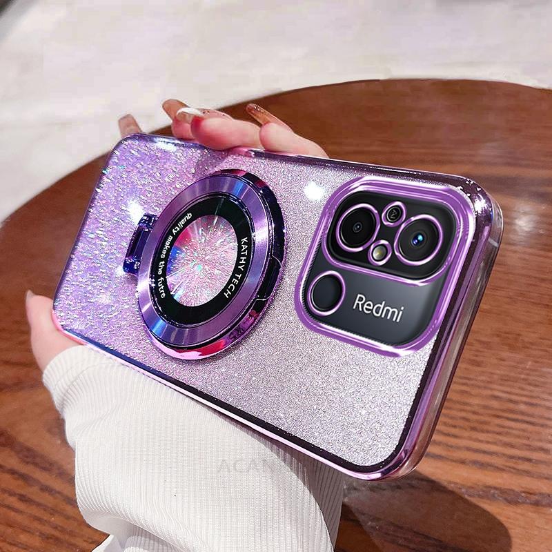 

Redmi13c Чехол-держатель с блестками для Xiaomi Redmi 13c 12c 12 14c 4g 10 10c 9c 10a 9 9a A1 A2 Plus A3 Силиконовый чехол-подставка Redmi 10C