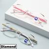 New Rimless Reading Glasses for Men Women Fashion Transparent Far Sight Eyeglasses Classic Diamond Cut Presbyopia Eyeglasses