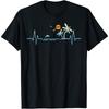 Heartbeat with Tropical Palm Trees Beach Island Sunset T-Shirt