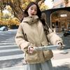 2025 new hooded fleece and cotton tooling style outdoor women's loose jacket thickened warm cotton jacket