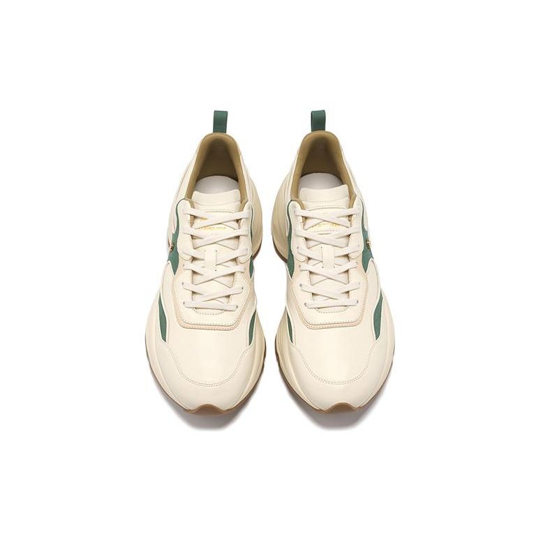 Li-Ning 1990 Cloud Dress Rebound Shock Absorption Non-Slip Low-Top Running Shoes Men Sneaker Yellow Green Khaki ALJT053-1