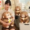 23/30/40CM Lovely Fairy Golden Monkey Plush Toys Kawaii Monkey Holding Banana Dolls Stuffed Soft Animal Pillow for Birthday Gift