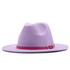 European and American style spring and autumn winter imitation felt big brim hat British retro woolen top hat men's and women's travel Panama jazz hat
