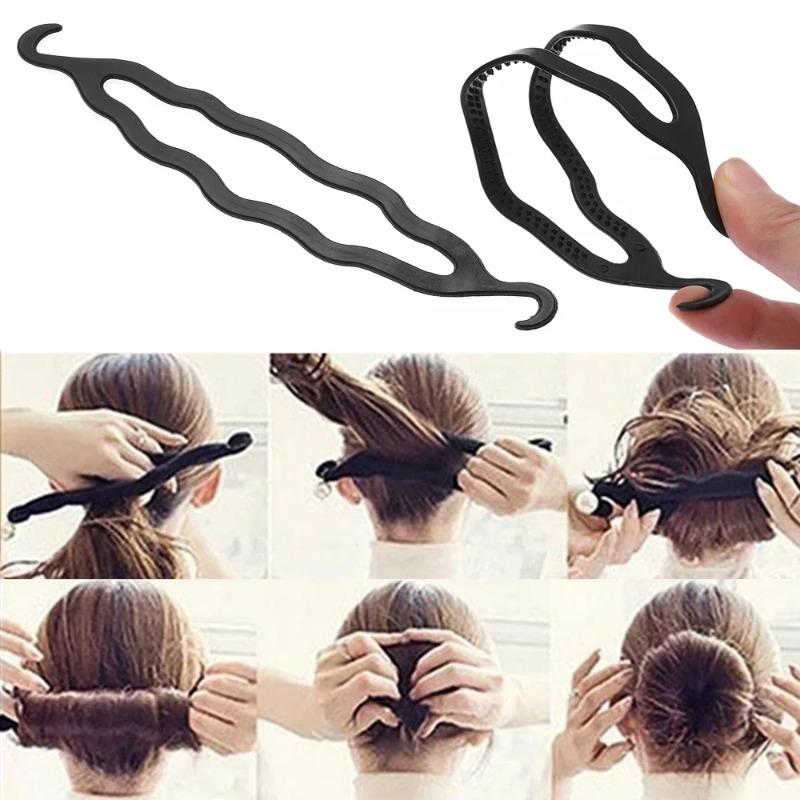 Set da 6 pezzi Strumento per trecce per capelli Fermaglio per capelli Fermaglio per capelli Rullo per chignon Creatore Twister Arricciacapelli Coda di cavallo Portatile Hair DIY Strumenti per accessori di styling