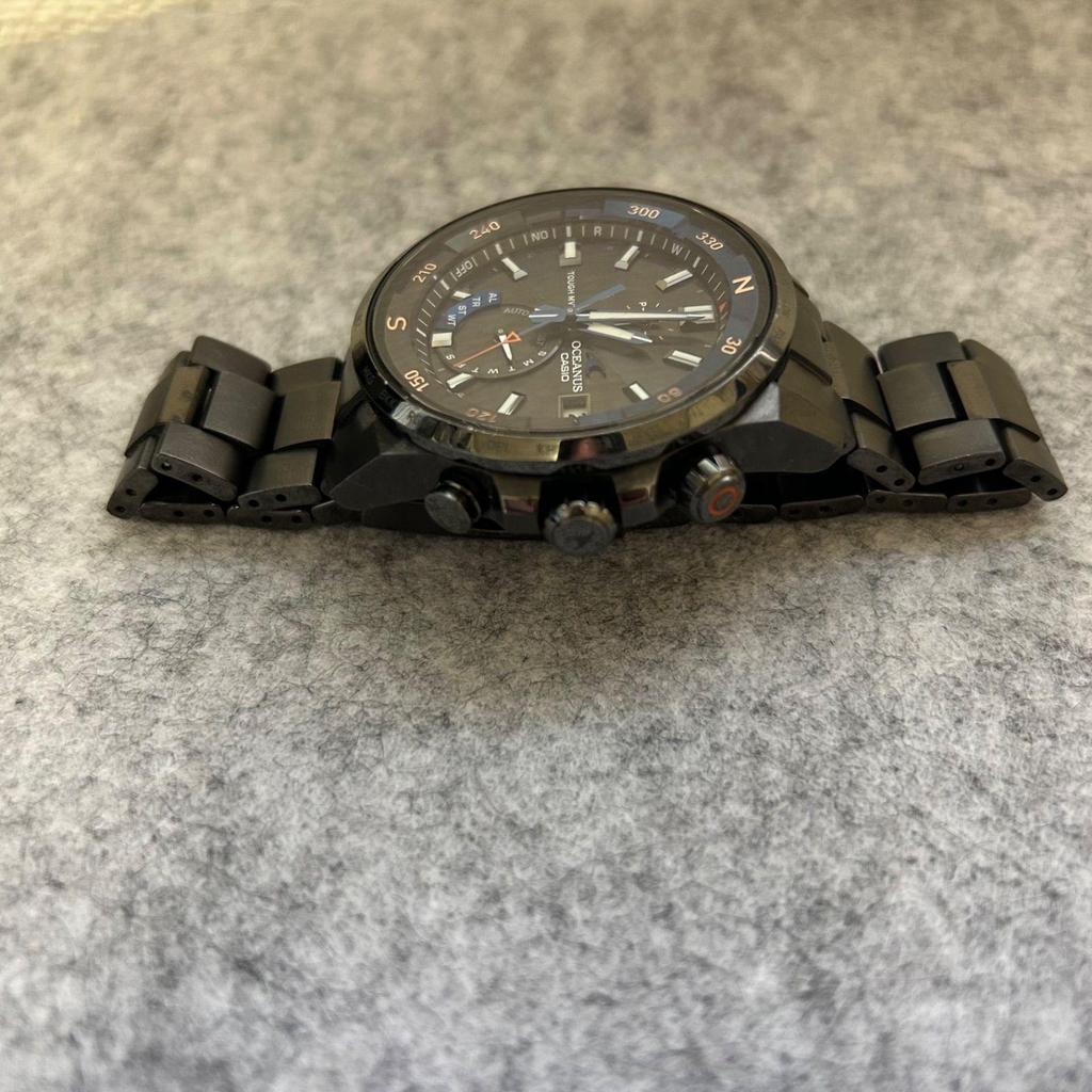 Used [Box is not genuine] OCEANUS CASIO OCW-P1000B-1AJF Radio Solar Titanium All Black Hands OCEANUS