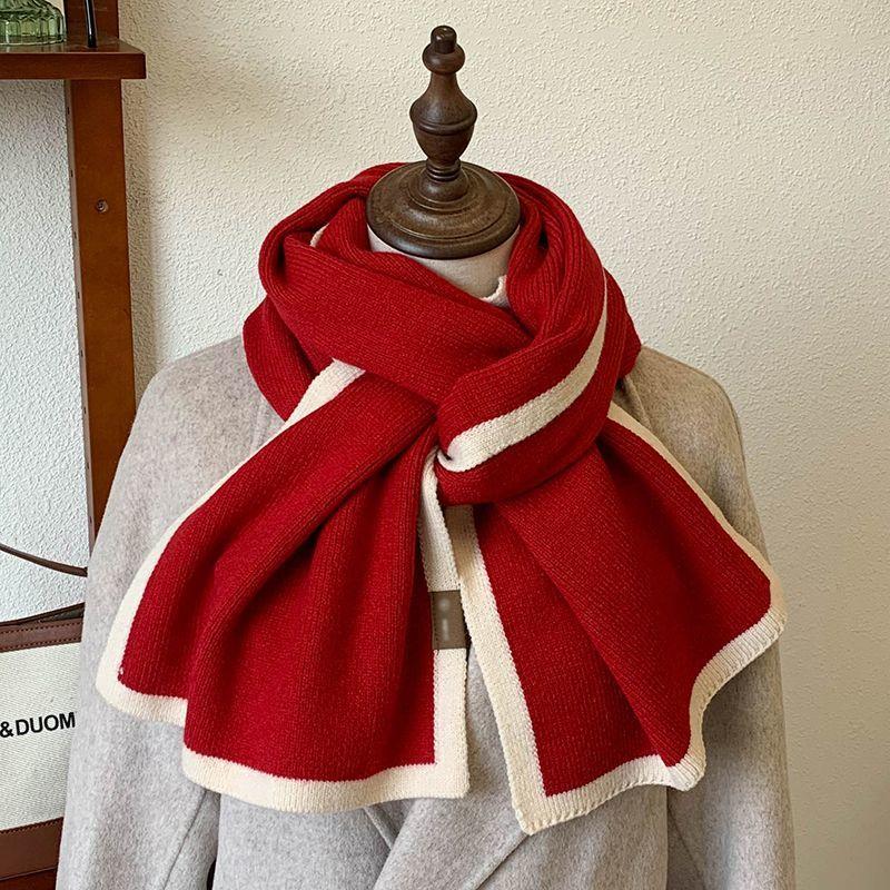 Schwarz & Weiß Warmer Schal Winter High-End Niedlich Student Koreanischer Stil Nische Verdickt Vielseitig Unisex Halswärmer