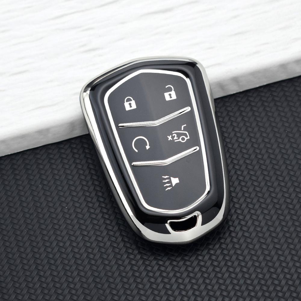 Weiche TPU Smart Key Fob Hülle für Cadillac ATS CT6 CTS DTS XT5 Escalade ESV SRX STS XTS ELR 4/5 Tasten Hülle Schlüsselanhänger Zubehör