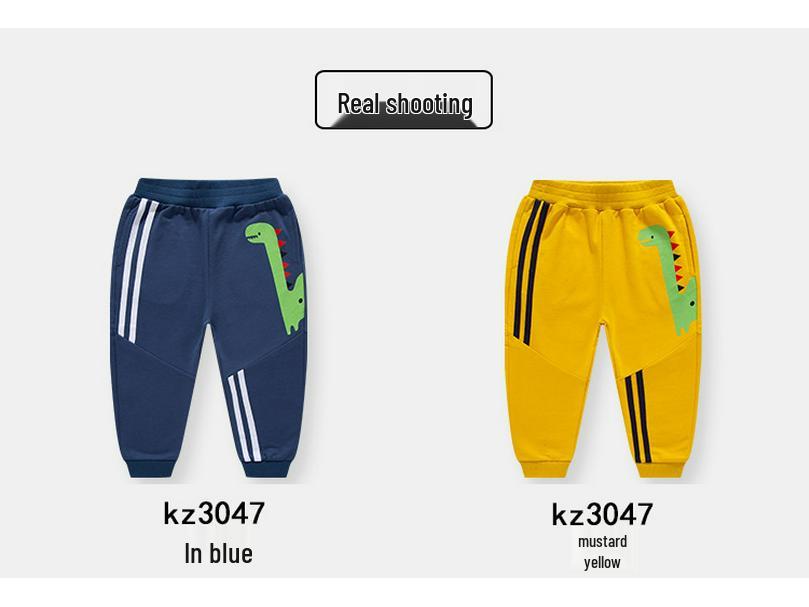 2025 Children's Cartoon Dinosaur Cotton Pants - Boy's Trendy Casual Trousers