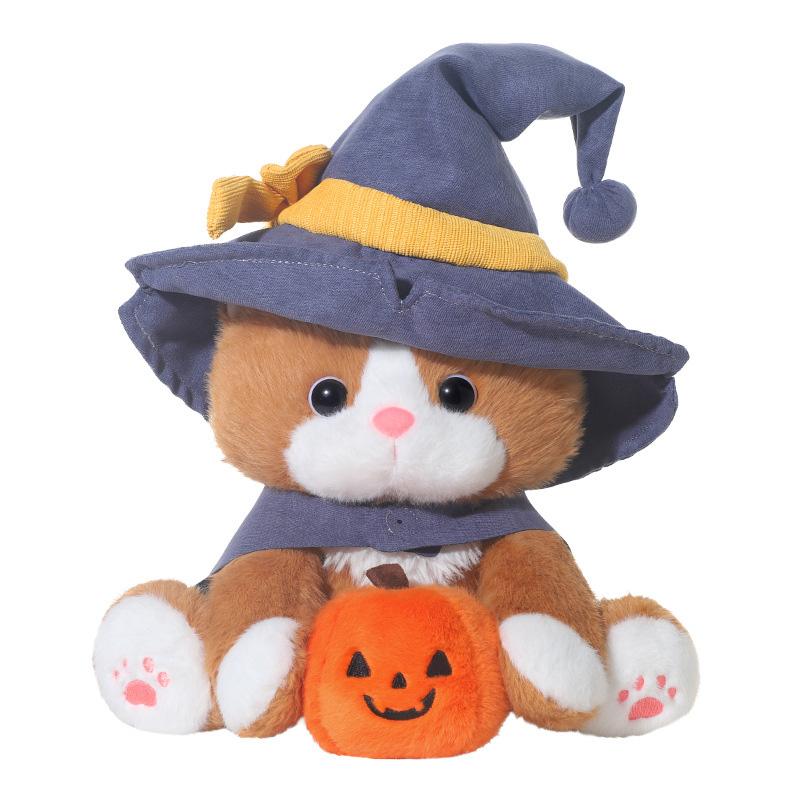 

New Halloween Wizard pumpkin Cat with Cute Cartoon cat and Soft Doll are the Best Gifts for Girls and Children Room Decoration