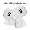 Golf head cover iron club set for men, left and right, 10 pieces (3-9, P, A, S) Red, number embroidery on both sides, white, synthetic leather, PU