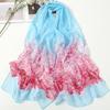 Flower Print Chiffon Scarf 160*50cm Beach Gauze Scarf Elegant Long Wrap Shawl  for Women