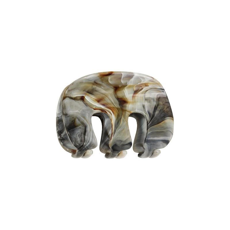 M-shaped Pumpkin Claw Clip High-end Marble Ponytail Hair Clip Back of The Head Updo Shark Clip Hair Accessory