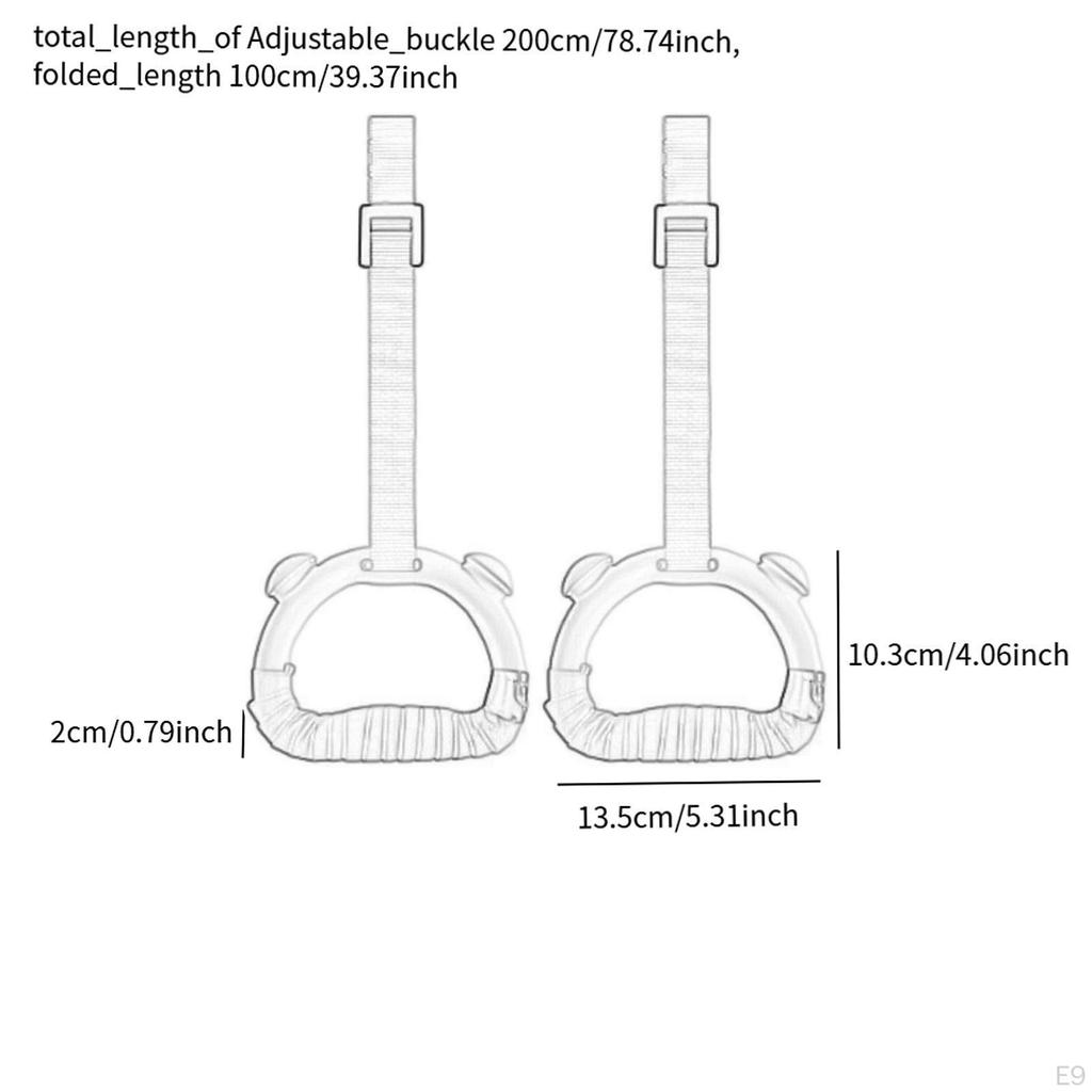 Gymnastics Rings Adjustable Strap Fitness Equipment Indoor Workout Professional Nonslip Handle