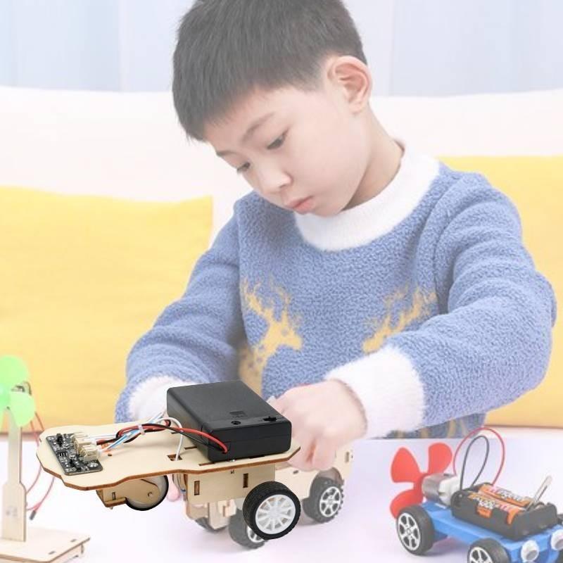 Educational Diy Wooden Science Experiment Tracing Car Model For Elementary School Students Handmade Technology