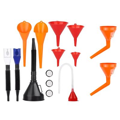 Automotive Plastic Funnel Set Wide Mouth Fuel And Oil Multi-Use Flexible Right Angle Funnels For Water Coolant And Engine Oil