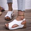 Fashion Women Wedge Sandals Premium Orthopedic Open Toe Sandals Vintage Anti-Slip Leather Casual Female Platform Retro Shoes 36- 43