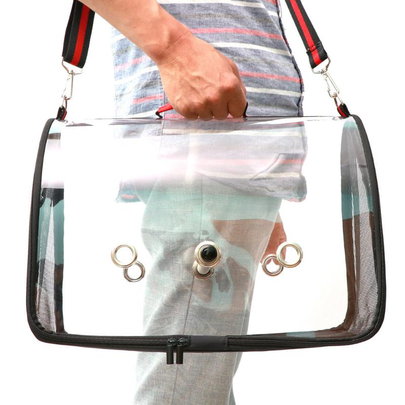Tragbarer transparenter Transportkäfig für Vögel, Papageien, atmungsaktive Vogeltragetasche, Reisetasche für kleine Haustiere, Kaninchen, Meerschweinchen, Chinchillas, Outdoor-Tasche
