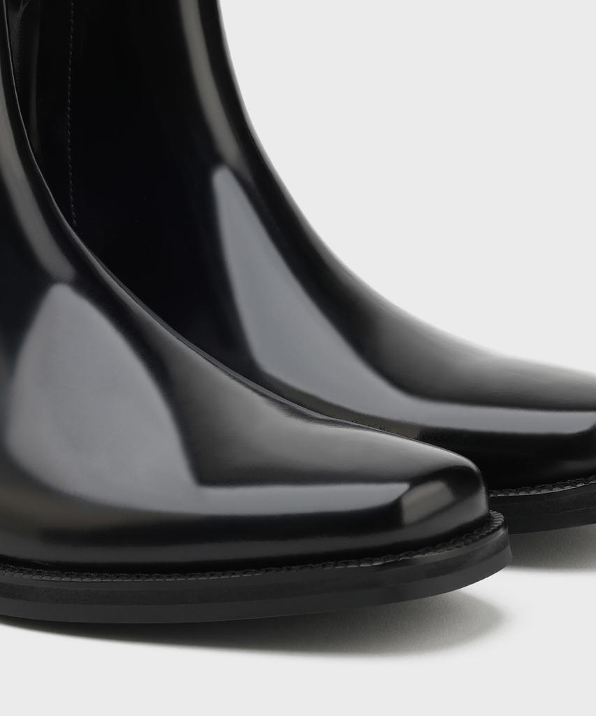 Firenze Atelier [Vibram] Minimal Semi-Square Zip-Up Boots 7430-Z [Box Black]