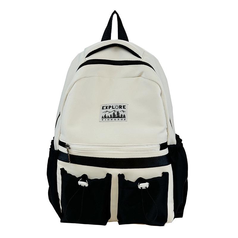 Large Capacity Backpack for Primary and Junior High Students - Durable Color Block Design for Outings, Third and Fourth Grade