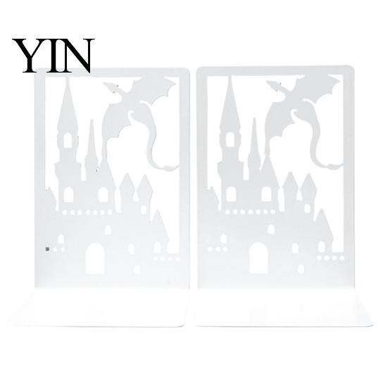 Heavy-duty Bookends 1 Pair Metal Dragon Bookends, Fantasy Castle Decorative Book Ends Texture for Shelves, Heavy Duty Gothic Holders Home Office