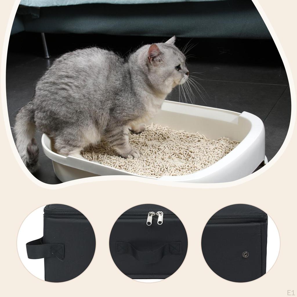 Cat Toilet Training Semi Enclosed Litter Box Foldable Pet Container Oxford Cloth Waterproof