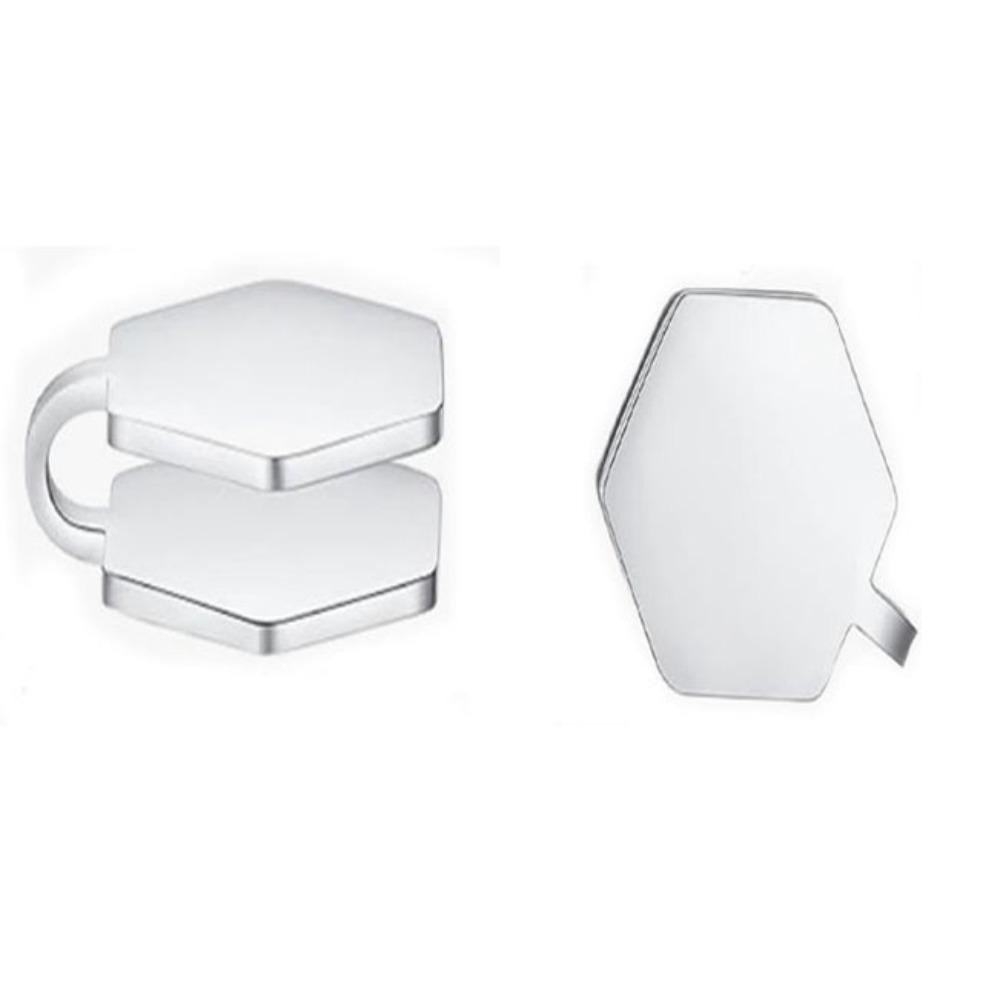 

Non-pierced Keloid Pressure Earrings Black Color Cartilage Ear Cuff Jewelry Accessories Silver Hexagon