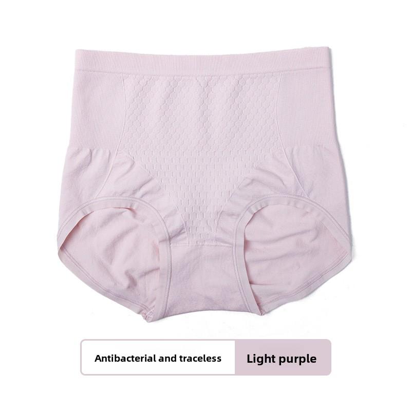 Nouveau Slip Triangle Taille Haute Nid d'Abeille Antibactérien à l'Entrejambe 7A pour Femmes Printemps et Automne