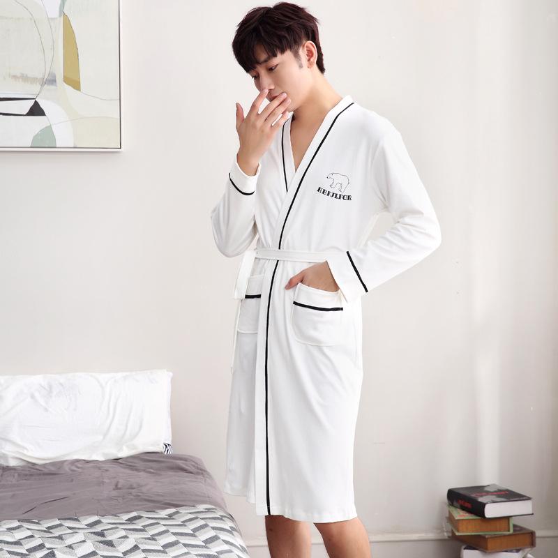 

Нічна сорочка Beautiful Dream Cotton: Жіночий халат з довгим рукавом, чоловічий готельний халат, весняно-осінній стиль M