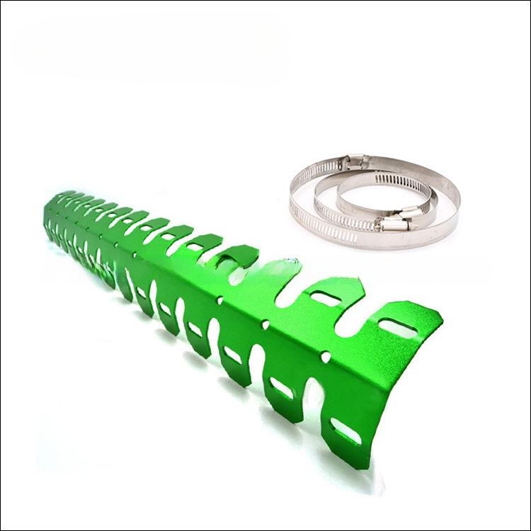 Universal Motorcycle Exhaust Pipe Heat Shield with Stainless Steel Clamps Golden color