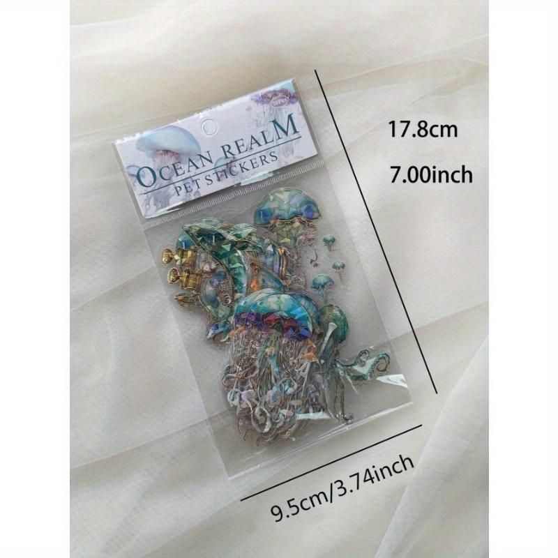 1 Opakowanie 20 Arkuszy Dekoracyjnych Naklejek Ośmiornice i Meduzy z Nadrukiem Foliowym