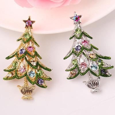 Fashion Christmas Tree Brooch Pin Sweater For Women Men Scarf Couple Shirts Lapel Pin Gifts